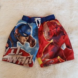 Captain America Civial War Swim Trunks Size 4/5